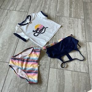 Art class 3 pc swimwear white &blue for girls